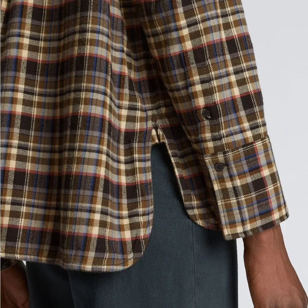 Everlane NWT The Boxy Plaid Flannel Size Small - Picture 4 of 12